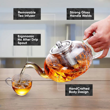 Glass Tea Pot With Removable Infuser