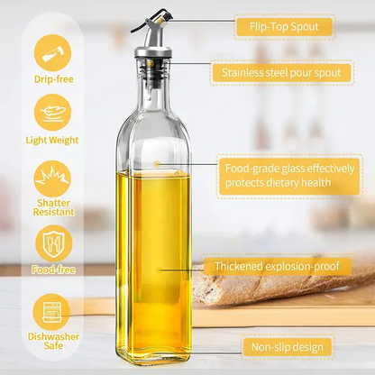 set of 2 Glass Oil Dispenser Bottles