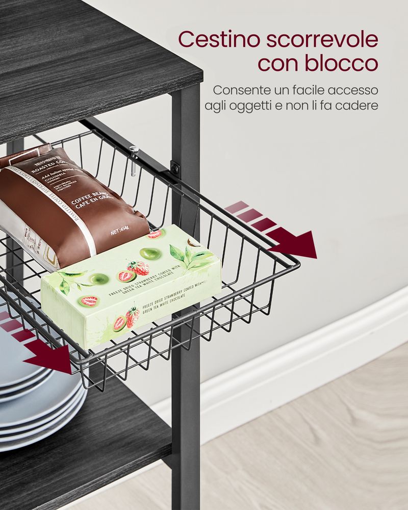 VASAGLE Kitchen Shelf with Magnetic Knife Holder