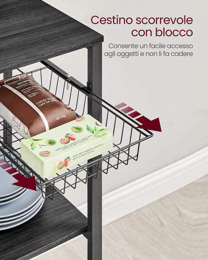 VASAGLE Kitchen Shelf with Magnetic Knife Holder