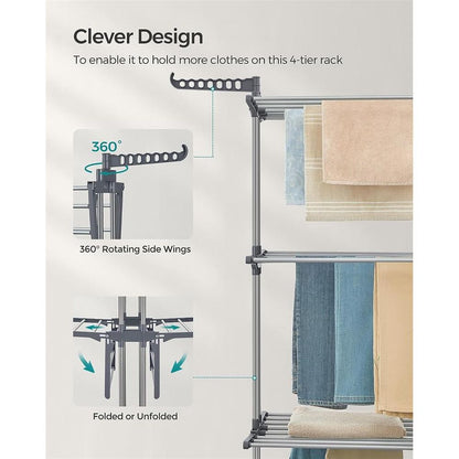 SONGMICS 4-Tier Clothes Drying Rack Stand ULLR701G01
