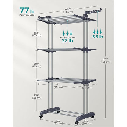 SONGMICS 4-Tier Clothes Drying Rack Stand ULLR701G01