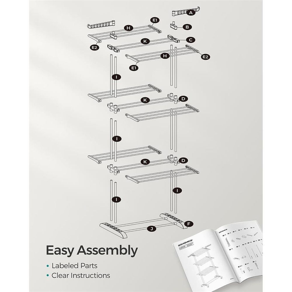 SONGMICS 4-Tier Clothes Drying Rack Stand ULLR701G01