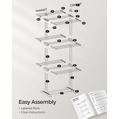 SONGMICS 4-Tier Clothes Drying Rack Stand ULLR701G01