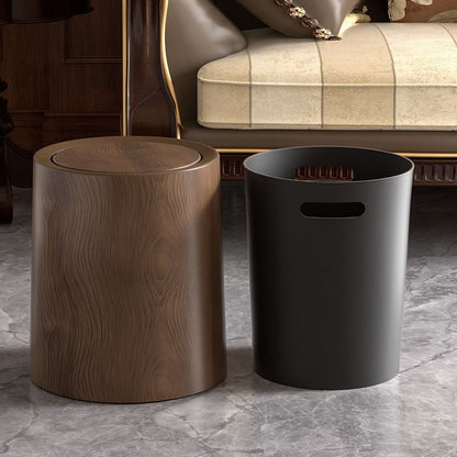 Plastic Wood Color Trash Can