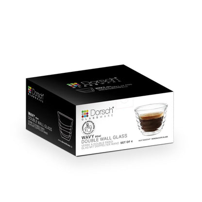 Dorsch Set of 4 Glass Wavy Cup