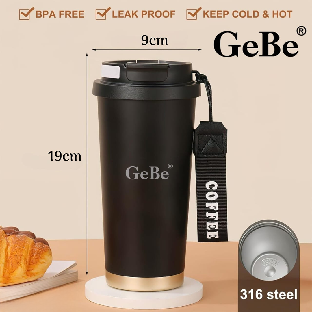 GeBe® Insulated Travel Mug with Dual-Use Lid