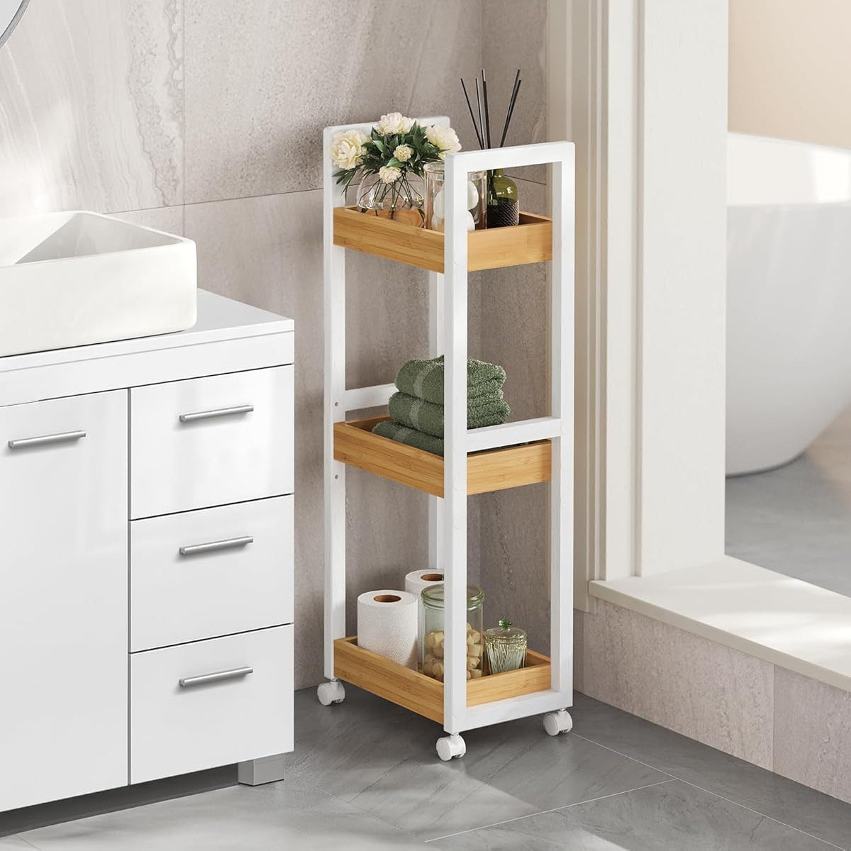 SONGMICS Bathroom Shelf BCB083N02