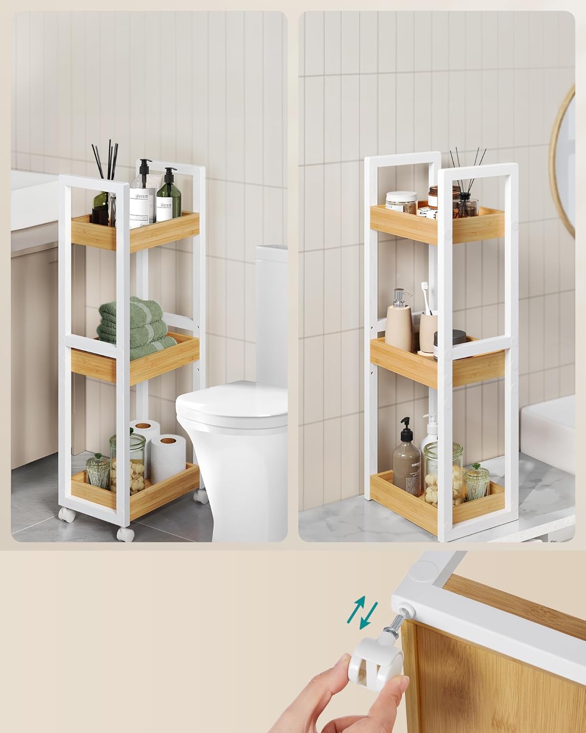 SONGMICS Bathroom Shelf BCB083N02