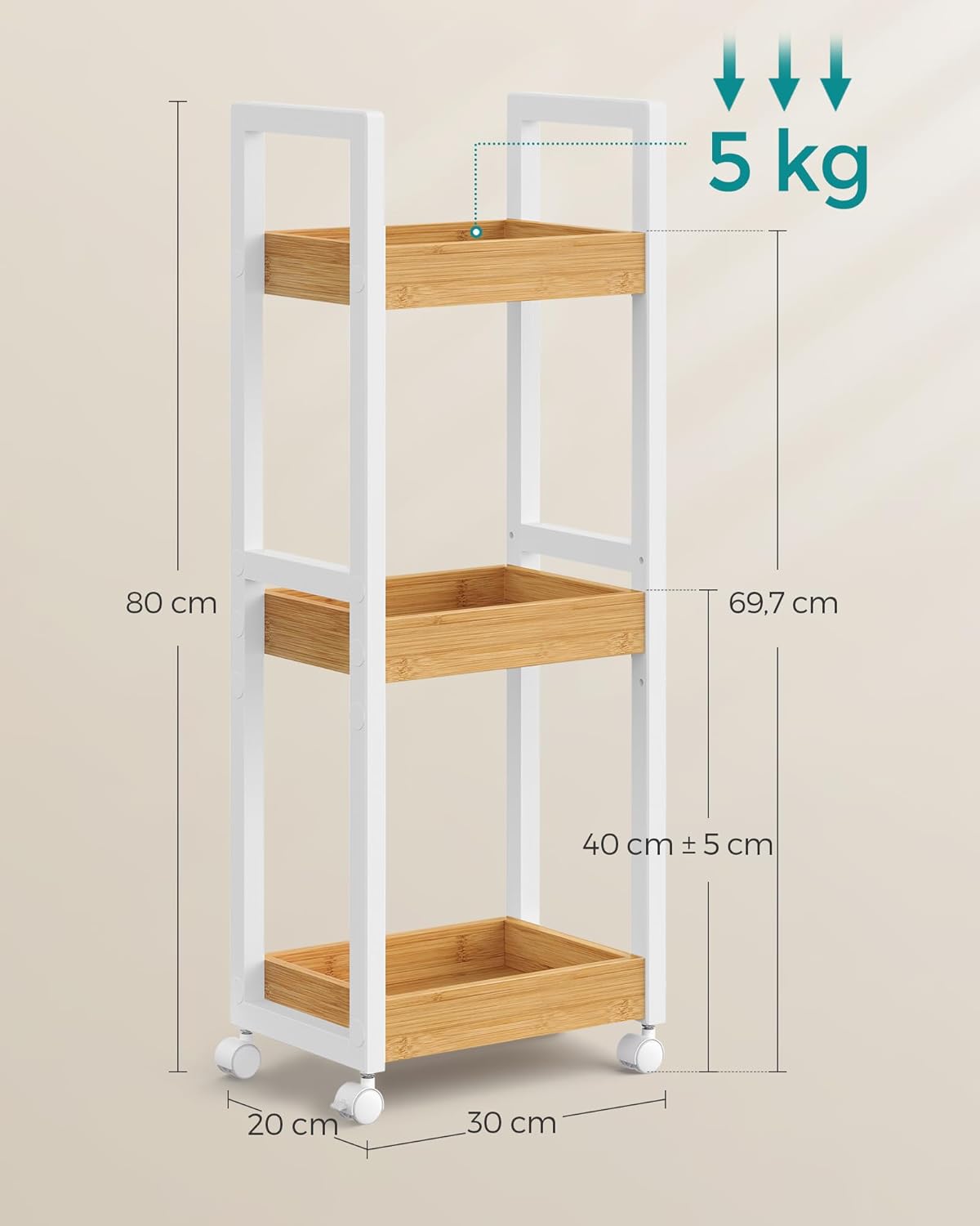 SONGMICS Bathroom Shelf BCB083N02