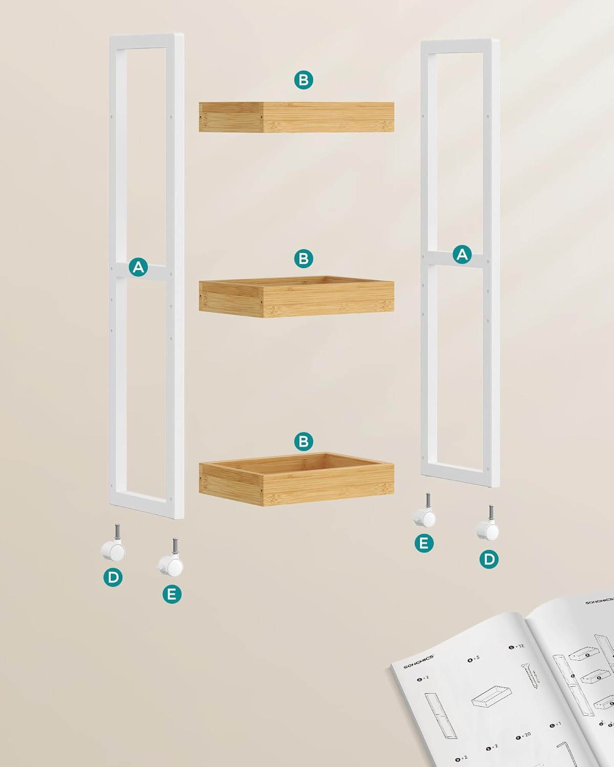 SONGMICS Bathroom Shelf BCB083N02