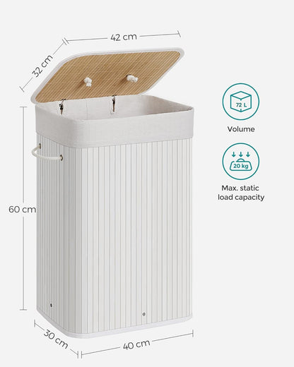 SONGMICS Bamboo Laundry Basket