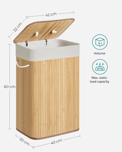 SONGMICS Bamboo Laundry Basket