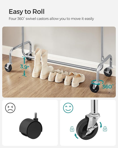 SONGMICS Clothes Rack with Wheels