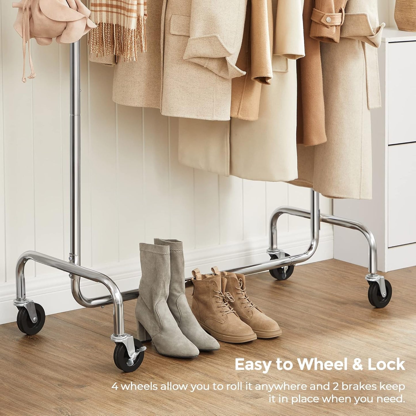 SONGMICS Clothes Rack with Wheels