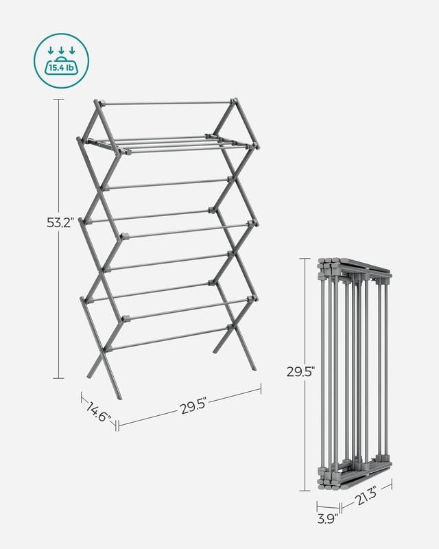 SONGMICS Foldable Clothes Drying Rack ULLR770G01