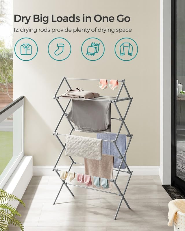 SONGMICS Foldable Clothes Drying Rack ULLR770G01