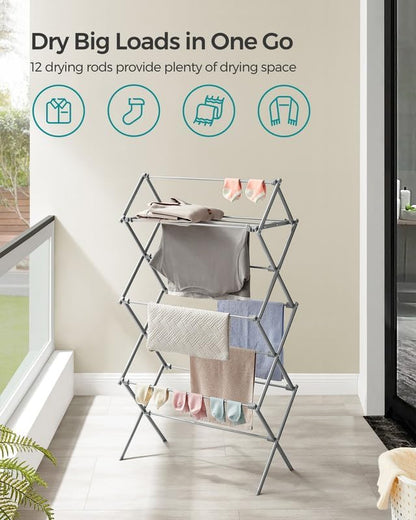 SONGMICS Foldable Clothes Drying Rack ULLR770G01