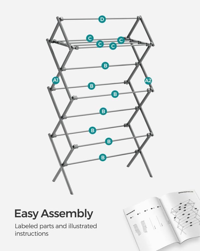 SONGMICS Foldable Clothes Drying Rack ULLR770G01