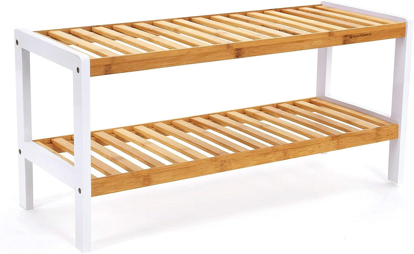 SONGMICS Natural Bamboo 2-Tier Shoe Rack