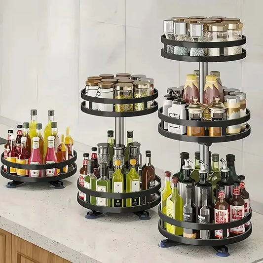 360-Degree Rotating Multi-Tier Spice Rack Organizer