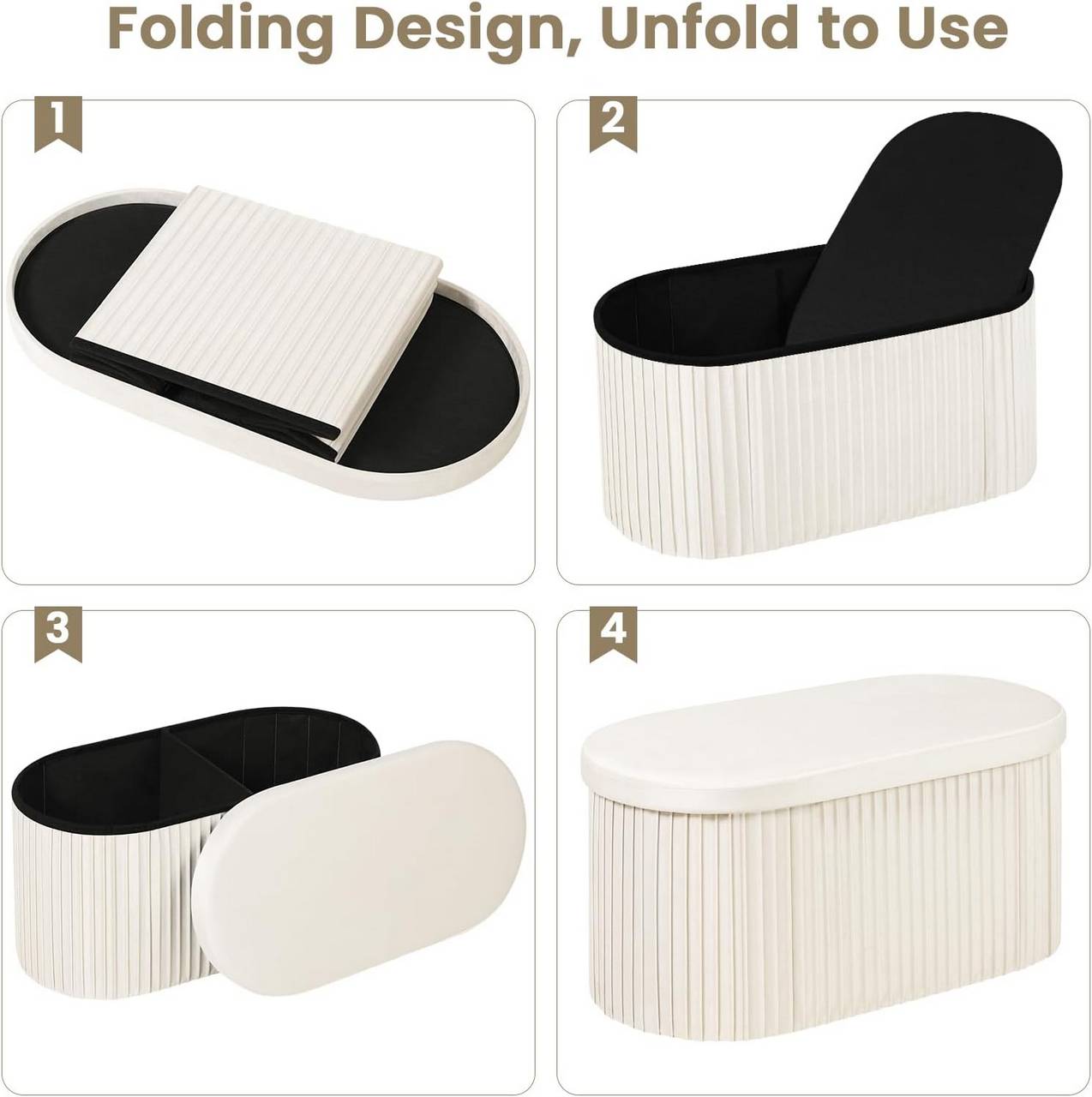 WOLTU Footstool with Storage