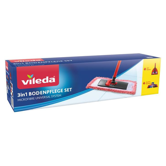 Vileda 3-in-1 Floor Care Set with Telescopic Handle