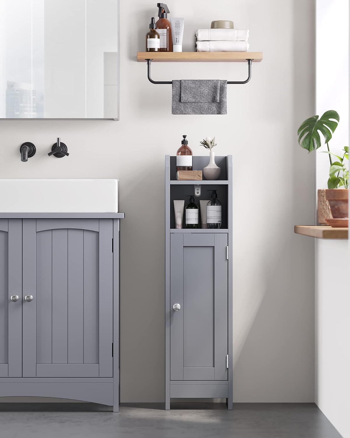 VASAGLE Small Bathroom Storage Corner Floor Cabinet bbc310p36