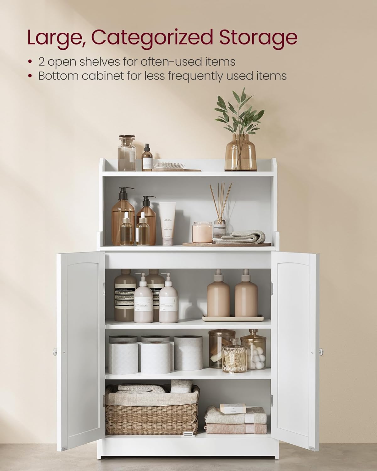 VASAGLE Bathroom Storage Cabinet UBBC770W01