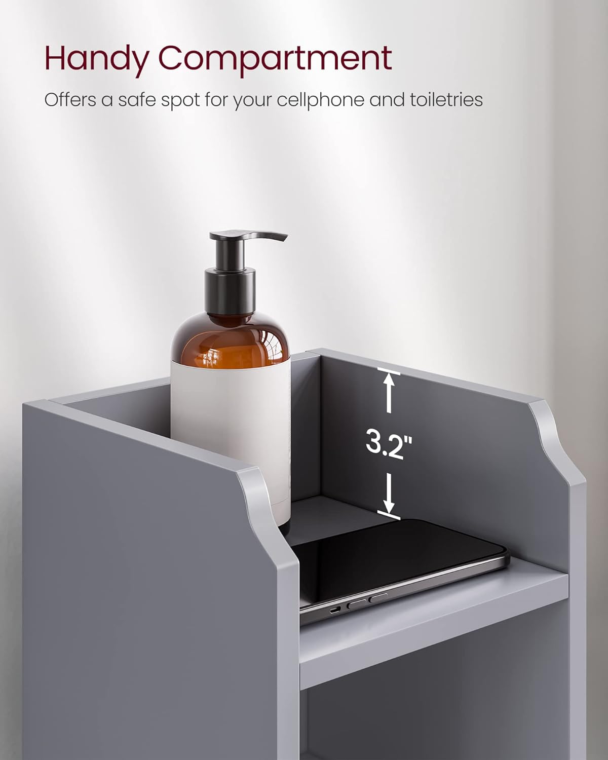 VASAGLE Small Bathroom Storage Corner Floor Cabinet bbc310p36