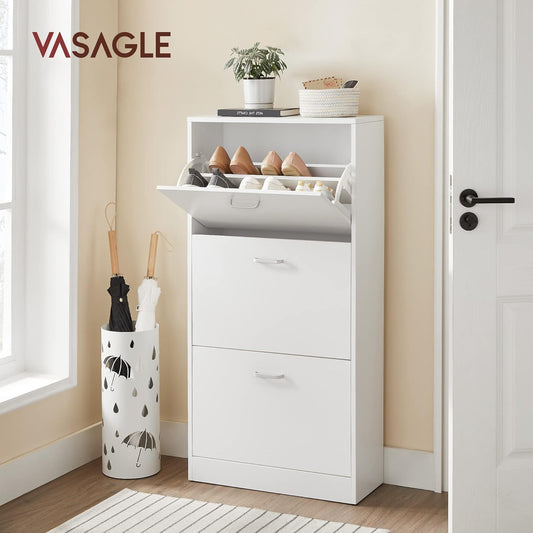 VASAGLE 3-Tier Wooden Shoe Cabinet