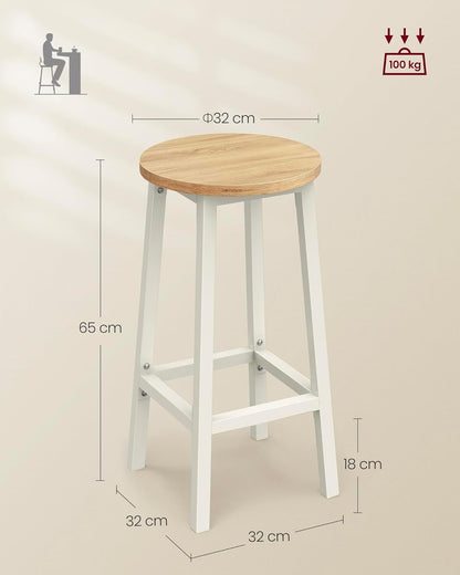 VASAGLE Set of 2 Bar Stools