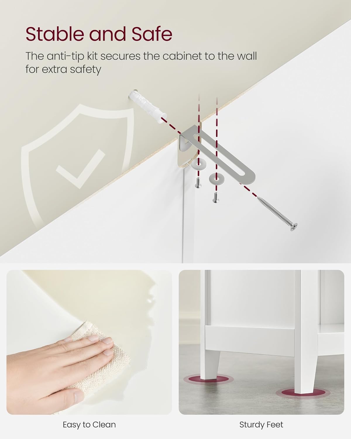 VASAGLE Bathroom Cabinet UBBC545W02