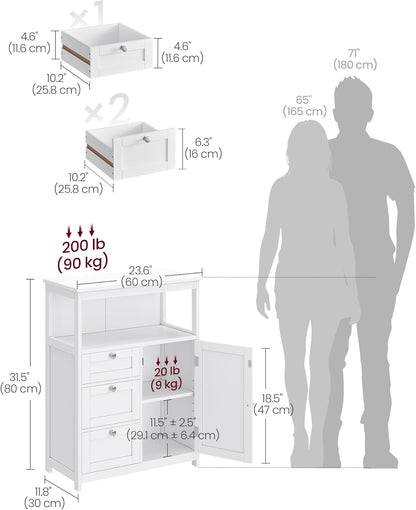 VASAGLE Bathroom Floor Storage Cabinet UBBC542P31V1