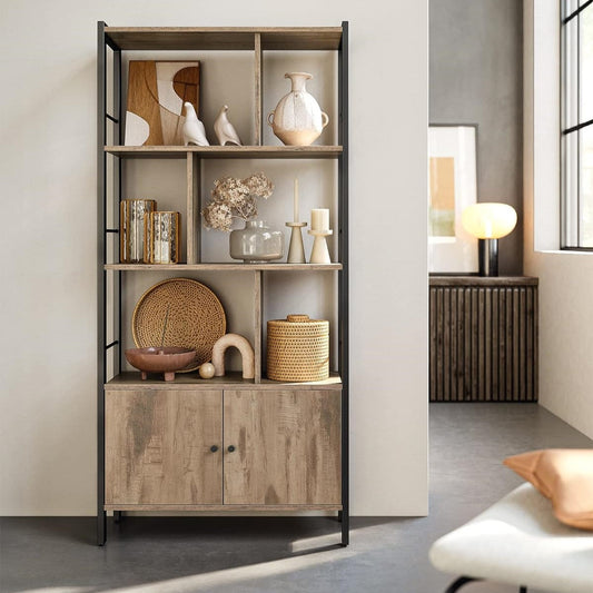 VASAGLE Large Bookcase with Doors