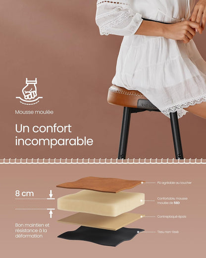 VASAGLE Set of 2 Bar Stool