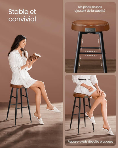 VASAGLE Set of 2 Bar Stool