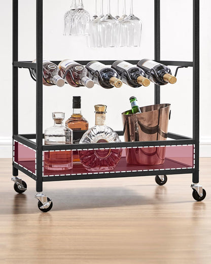 VASAGLE  Wine Serving Trolley on Wheels