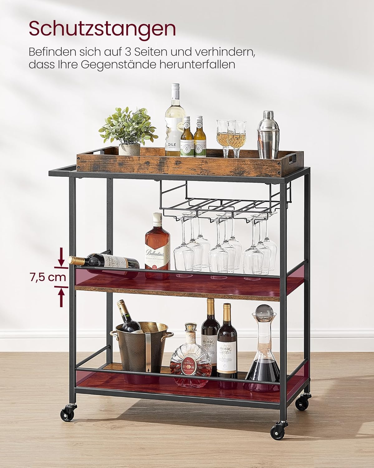 VASAGLE Serving Trolley LRC093B01