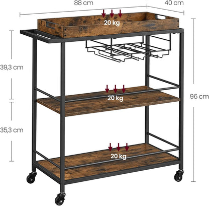 VASAGLE Serving Trolley LRC093B01