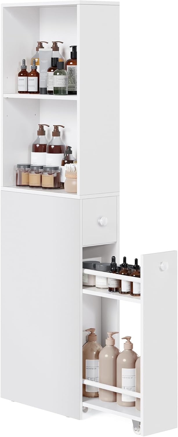 VASAGLE Slim Bathroom Storage Cabinet UBBK567T14