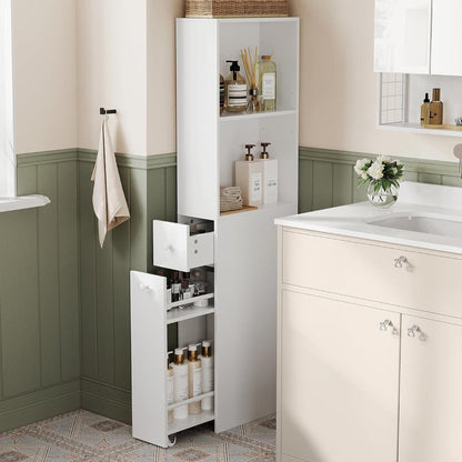 VASAGLE Slim Bathroom Storage Cabinet UBBK567T14