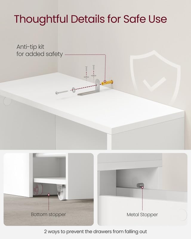 VASAGLE Slim Bathroom Storage Cabinet UBBK567T14