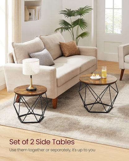 VASAGLE Set of 2 Greige  Small Coffee Table