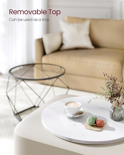 VASAGLE Set of 2 White  Small Coffee Table