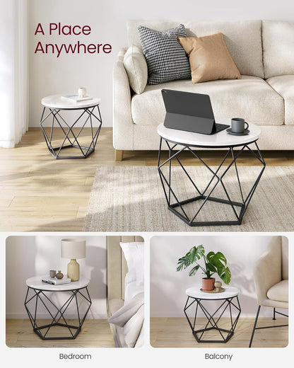 VASAGLE Set of 2 White  Small Coffee Table