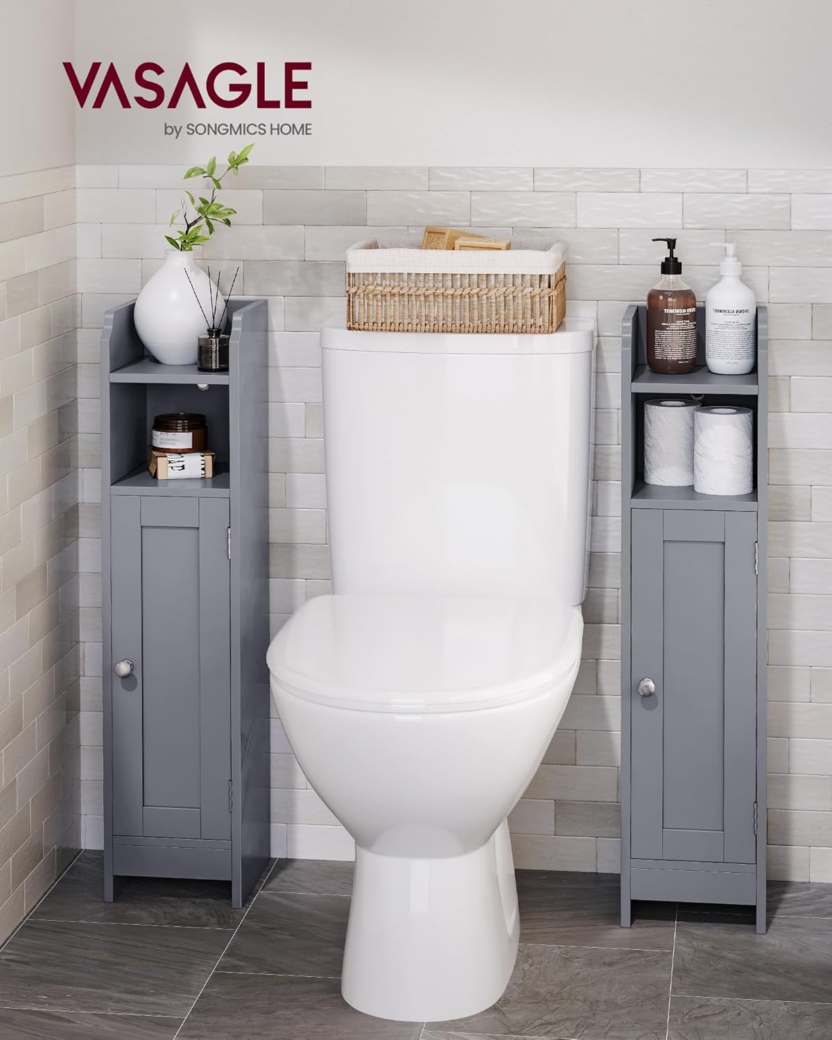 VASAGLE Small Bathroom Storage Corner Floor Cabinet bbc310p36