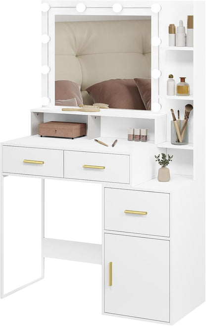 WOLTU Dressing Table with LED Lights