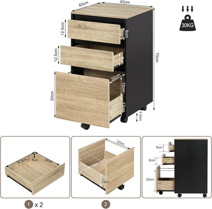 WOLTU Cabinet with 3 Drawers