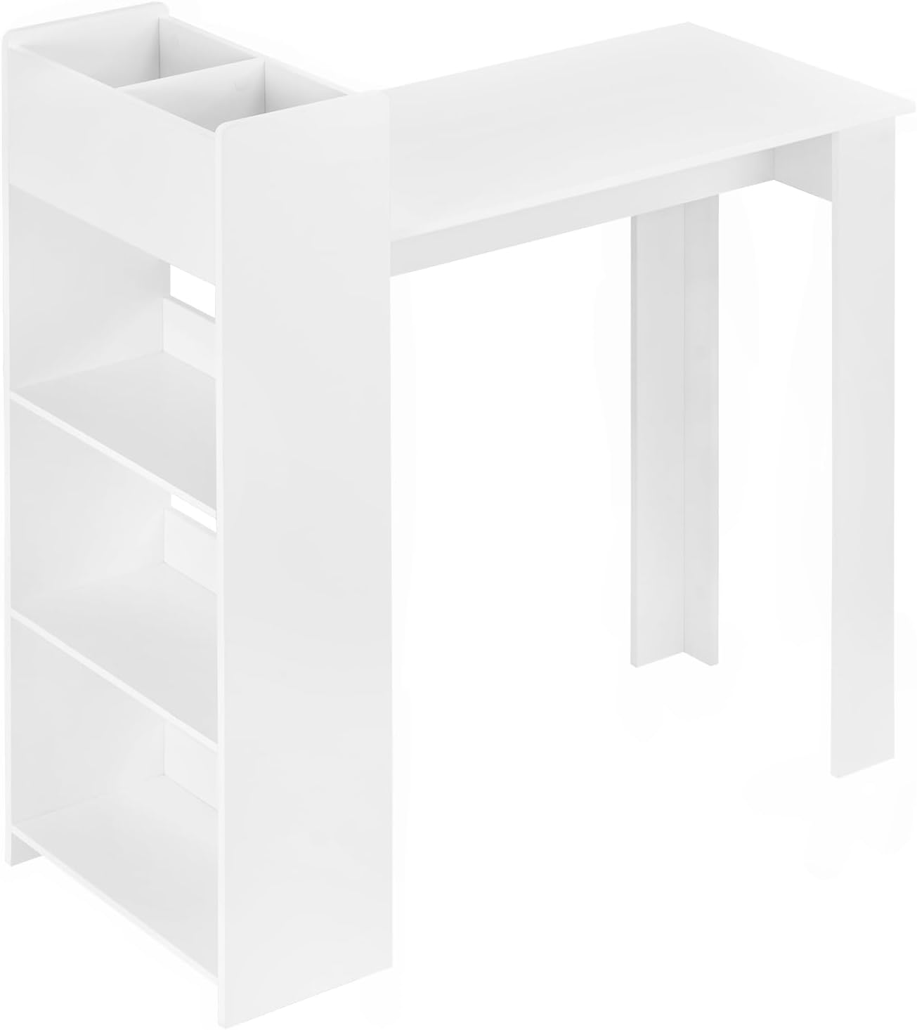 WOLTU Bar Table with 3 Open Shelves